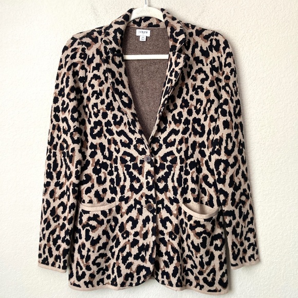 J. Crew Jackets & Blazers - J. Crew Leopard Animal Print Boho Sweater Blazer Boho Minimalist
